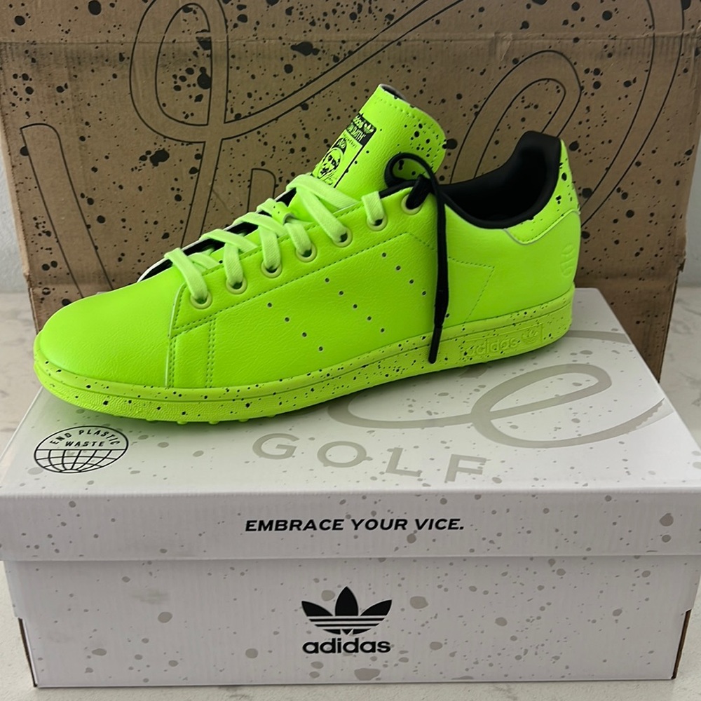 Adidas Vice Golf X Stan Smith 'Neon Lime' GX4043 Golf Cleats Waterproof